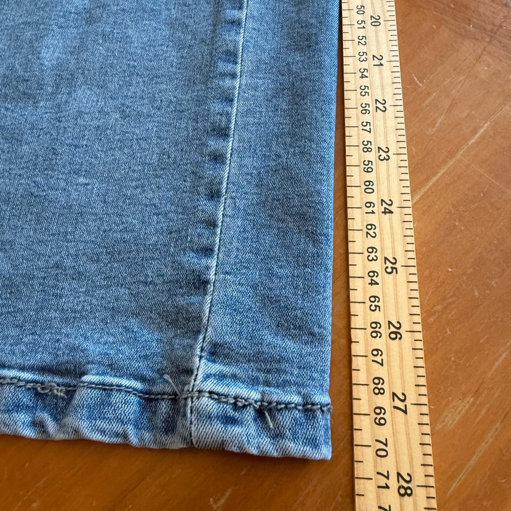 Sleeveless Denim Jumpsuit M Wide Leg Blue Open Back Thin Straps Boho Comfy Chic - Picture 15 of 16